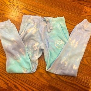 Blue tie-dye drawstring, lacrosse sweatpants